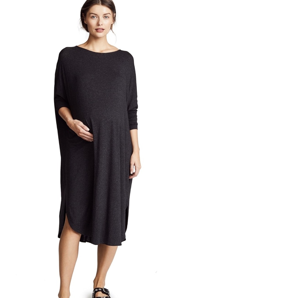 HATCH Jersey Drape Tent Dress Black P Pull On